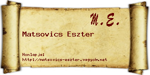 Matsovics Eszter névjegykártya